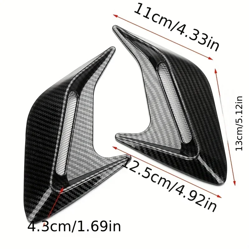 Carbon Faser Universal Auto Shark Kiemen Fender Seite Air Flow Outlet – Bild 3
