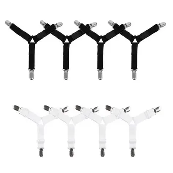 Elastische Bettlaken Greifer Drei Kopf Clips Greifer Halter Hosenträger Bettlaken Befestigungen (4 Stück)