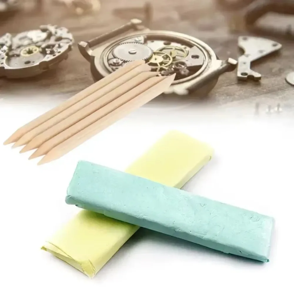 Uhr Teile Bewegung Reinigung Ton Grün Gummi Kitt Reiniger Mit Holz Stick Für Uhrmacher Uhr Reparatur Werkzeug