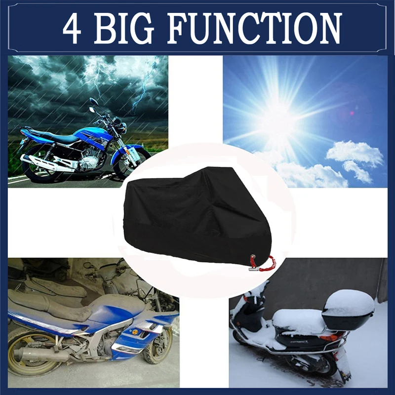 Ganzjahres-Motorradabdeckung, silberfarben, schwarz, Sonne – Bild 4
