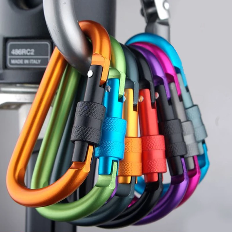 Karabinerhaken mit Schraubtor, 4 Stück Karabiner, Wanderklammern – Bild 2