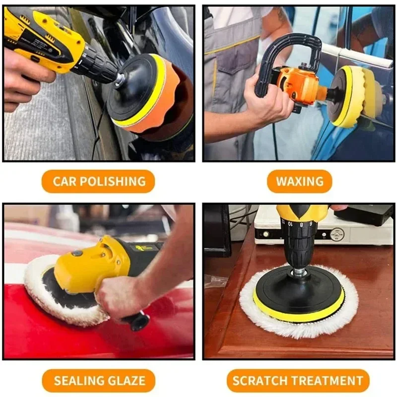 Auto Polieren Schwamm Pads Kit Schaum Pad Puffer Kit Polieren Maschine – Bild 6