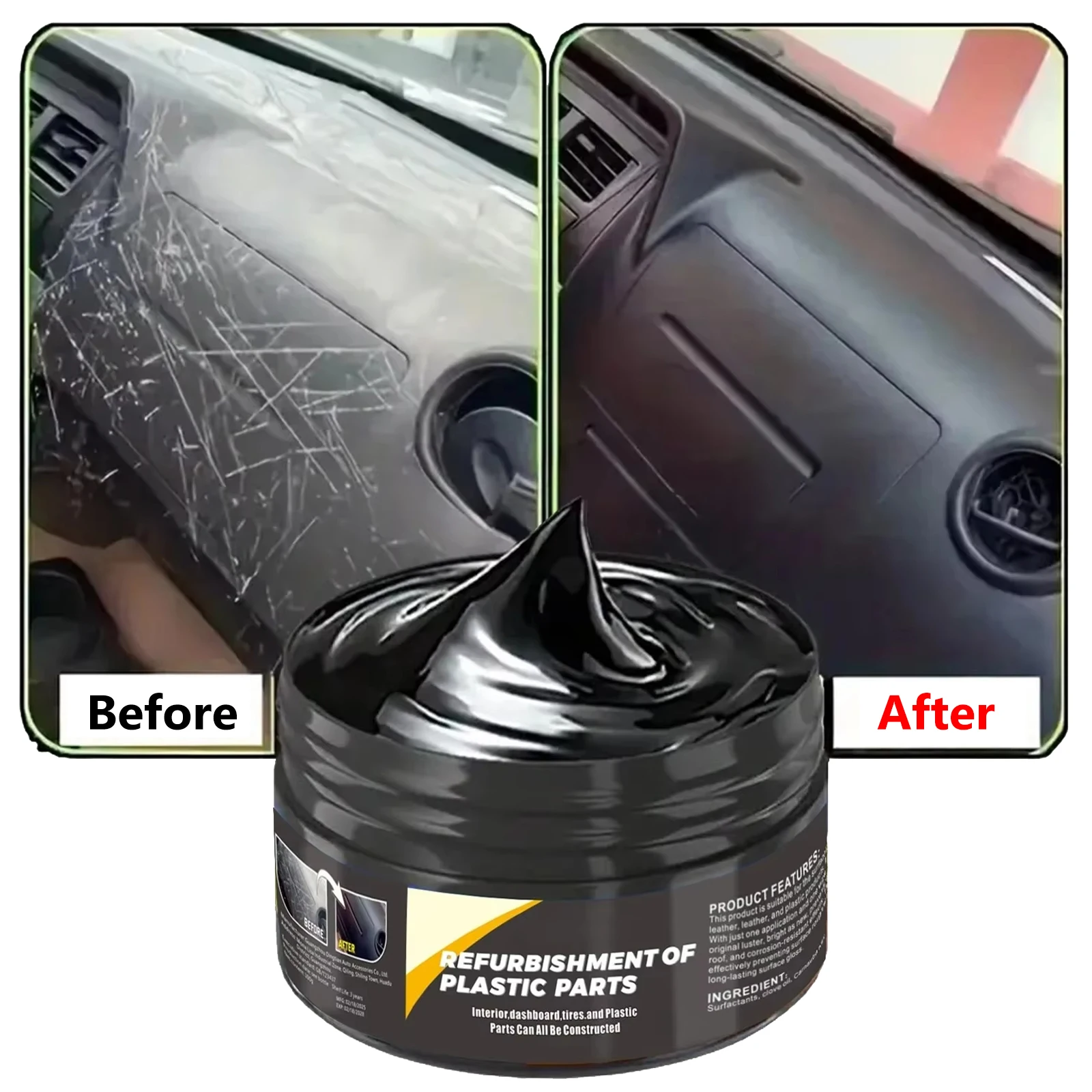 B1257 Auto Innen Kunststoff Leder Kratzer Reparatur Paste Auto Polieren Wachs Reparatur Anti-Aging Paste