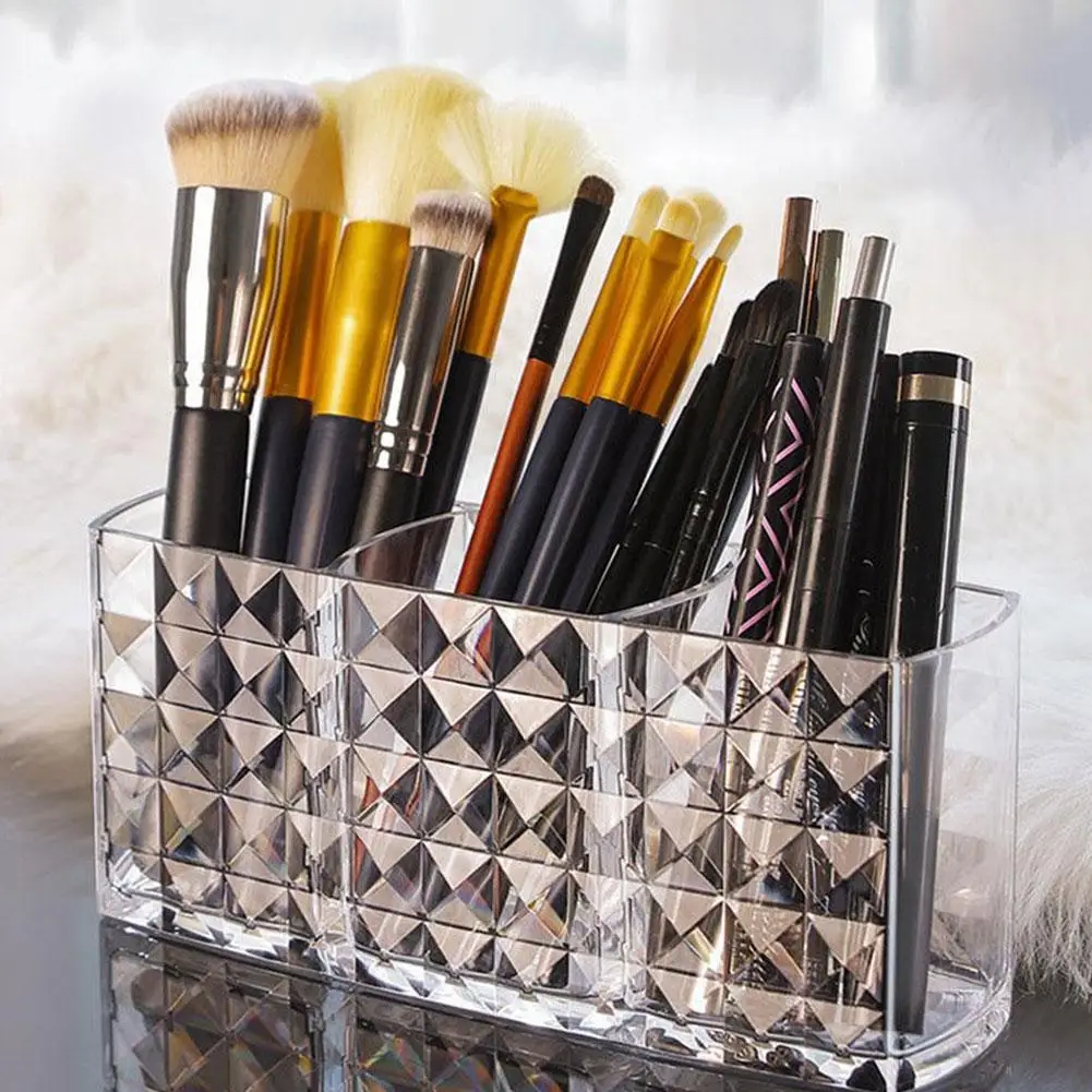 3-Fach Make-up Pinsel Halter Kosmetik Organizer Aufbewahrungsbox – Bild 4