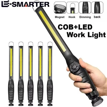 Tragbare COB-Arbeitsscheinwerfer mit magnetischer wiederaufladbarer LED-Taschenlampe, tragbare stufenlose