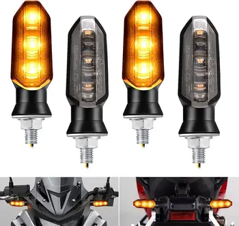 8mm Mini Motorrad LED Blinker Lichter Bernstein Blinklicht Blinker Lampe 12V Moto Anzeige Lampe Zubehör