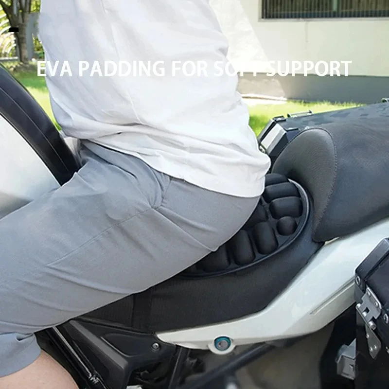Motorrad 3D-Sitzkissen Schwarzer Schaumstoff Weich Komfortabel – Bild 3