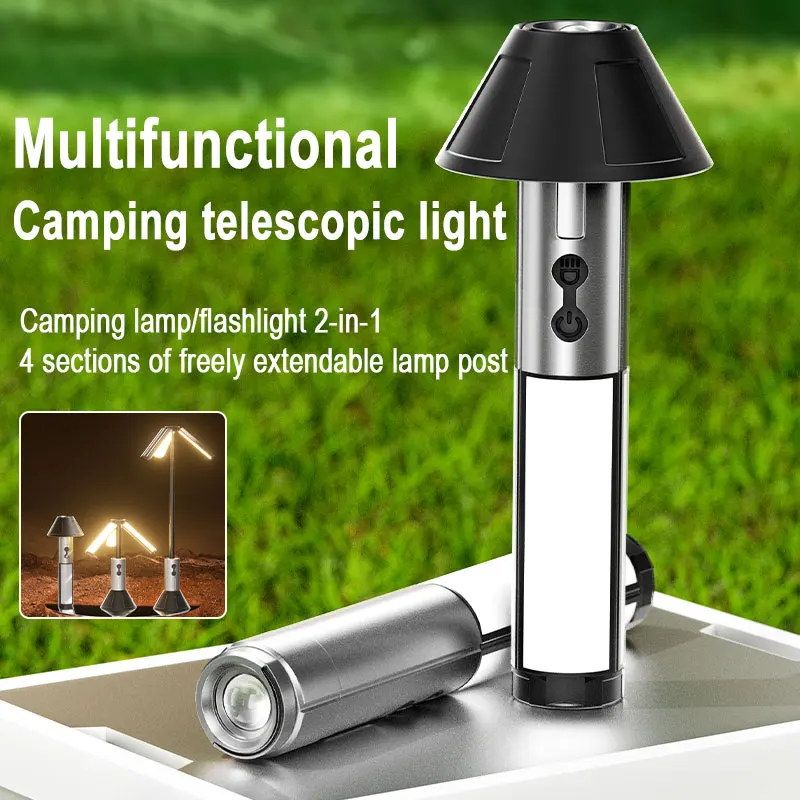 Tragbare Teleskop-LED-Taschenlampe, wiederaufladbar, zusammenklappbar – Bild 2