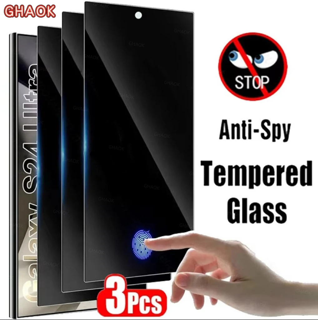 Blickschutz-Panzerglas für Samsung Galaxy S25 S24 Ultra S26 Anti-Spy Displayschutzfolie für Samsung (3 Stück)
