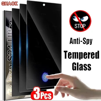 Blickschutz-Panzerglas für Samsung Galaxy S25 S24 Ultra S26 Anti-Spy Displayschutzfolie für Samsung (3 Stück)