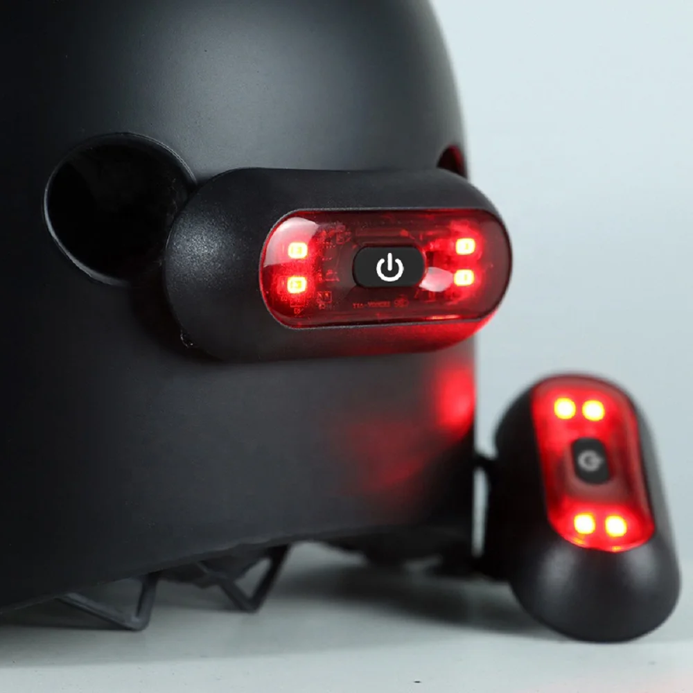 4-Lampenperlen Fahrradhelm LED-Licht wiederaufladbar Sicherheitsrücklicht Fahrrad Motorräder Zubehör Helm Moto