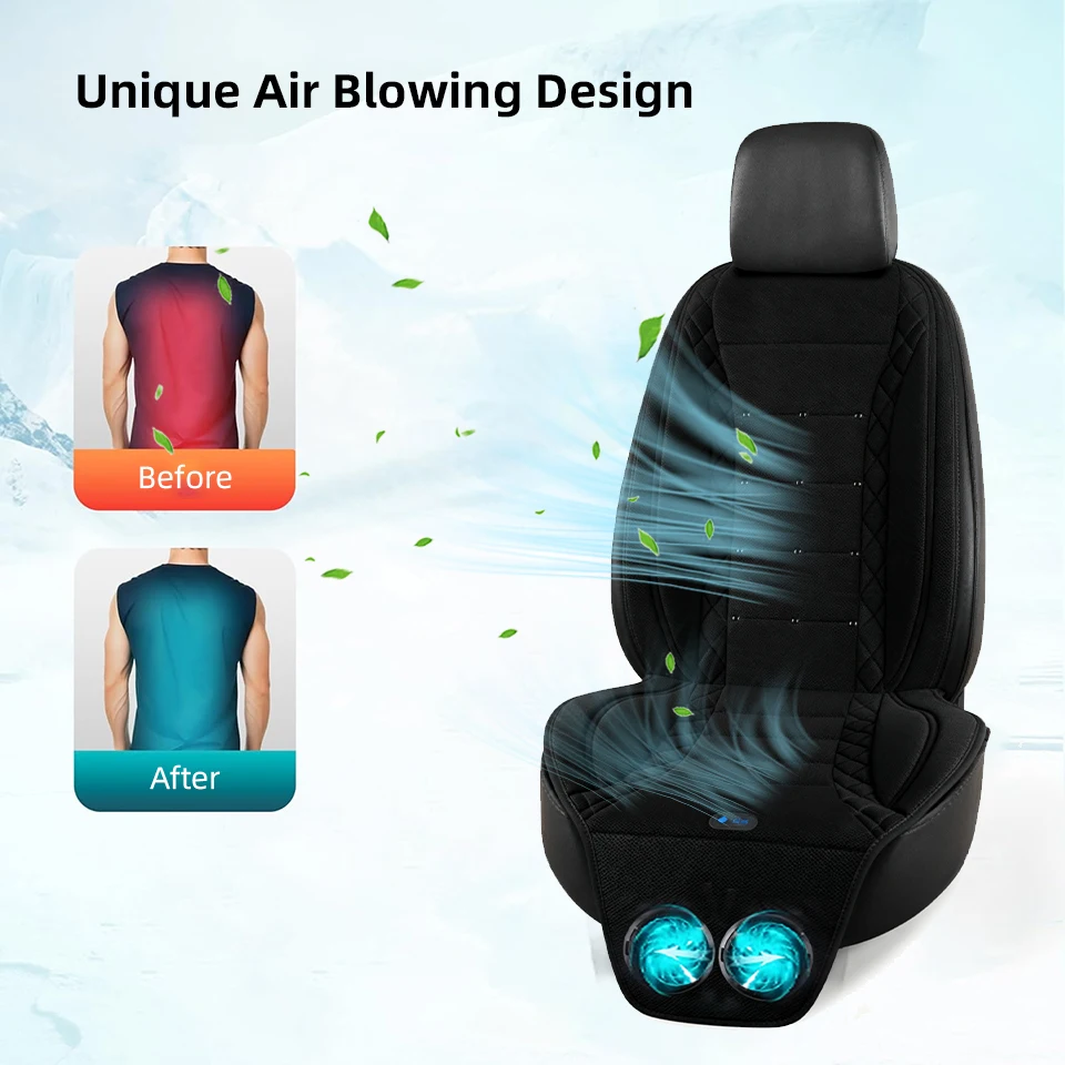 12V Auto beheiztes kühlendes Sitzkissen mit Doppelventilator Winter – Bild 4