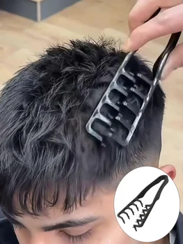Flauschiger Haarstyling-Kamm für Männer, V-förmiger Textur-Modellierungs-Haarklammer, DIY-Frisurwerkzeug