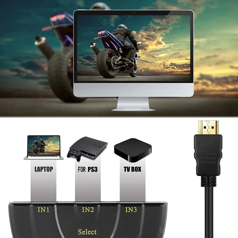 HDMI-kompatibel Schalter KVM Splitter 4K 2K 3D 3 eingang 1 Ausgang – Bild 5