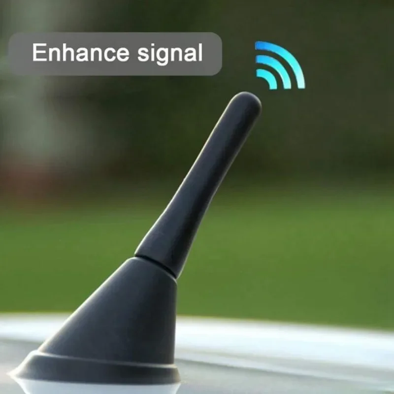 Starke Funkdachhalterung FM AM DAB Schwarz 6,5 cm Länge Auto Universal mit Schrauben Autoantenne Mini Short
