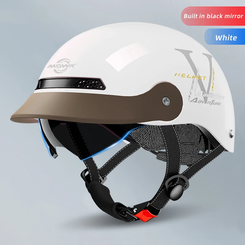 MOWK Motorrad Vintage Halbhelm Sommer Atmungsaktive Männer Frauen Elektrische Jet Scooter Jethelme