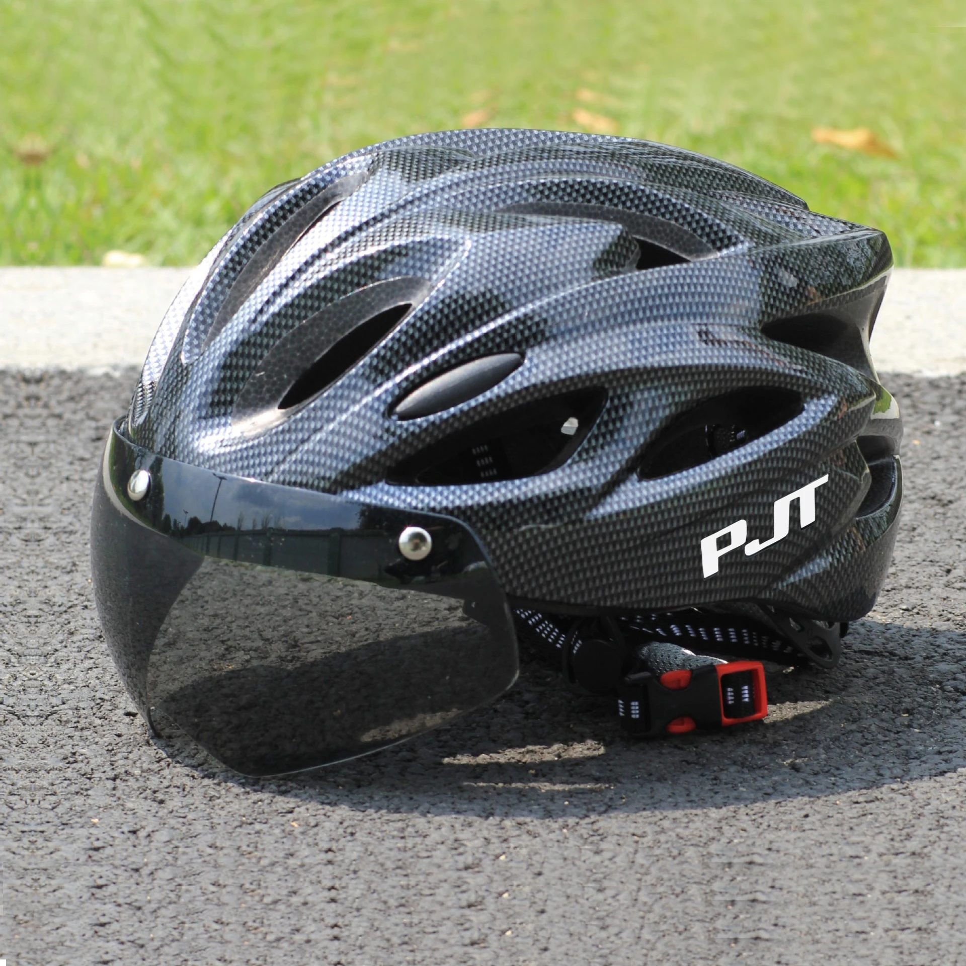 PJT Leichter, atmungsaktiver Fahrradhelm mit magnetischer Anziehungsschutzbrille, Linse, Fahrradhelm, frei