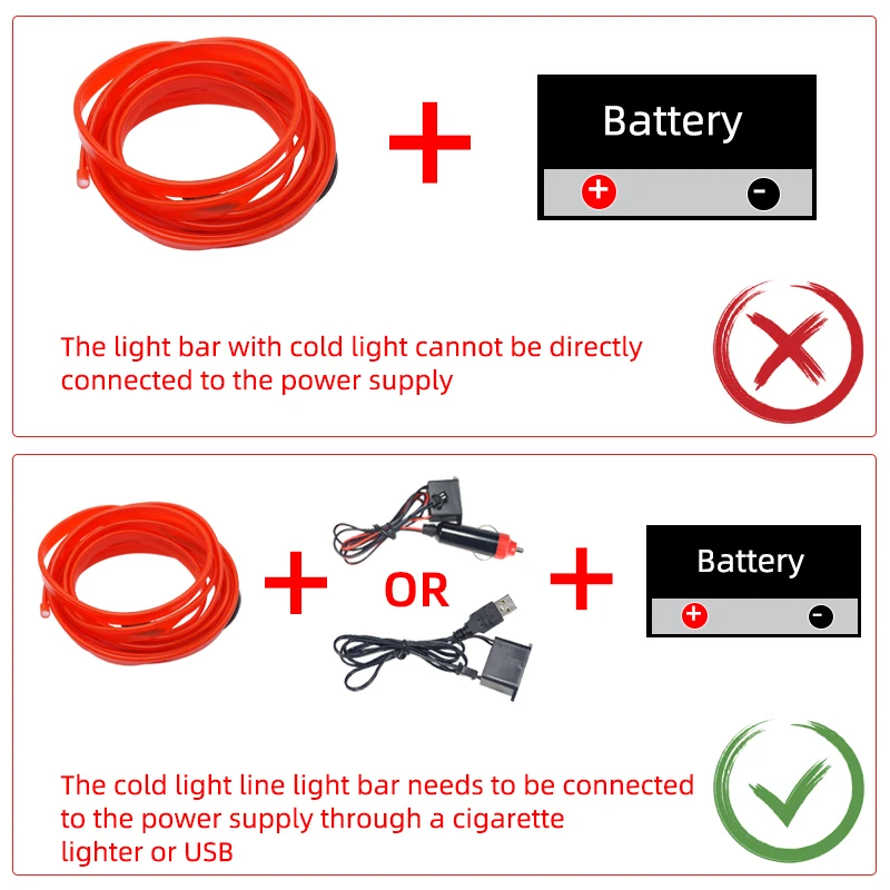 1M/2M/3M/5M Auto Innen Led Dekorative Lampe EL Verdrahtung Neon – Bild 3