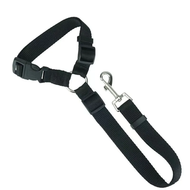 Einfarbig Zwei-in-one Haustier Auto Sitz Gürtel Nylon Blei Leine – Bild 3