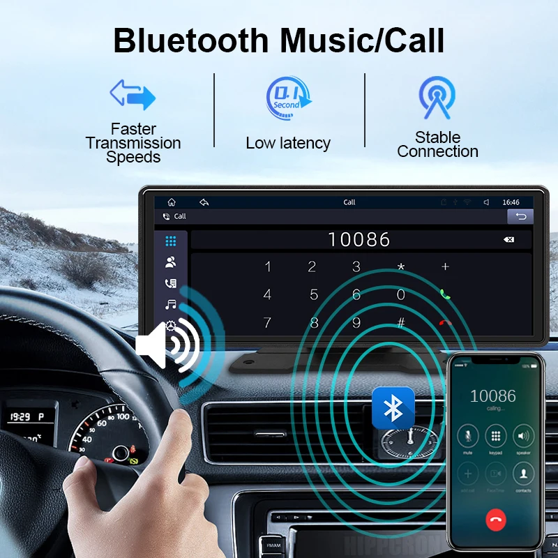 10,26 "Auto Spiegel Radio Multimedia Video Player Universal Wireless – Bild 3