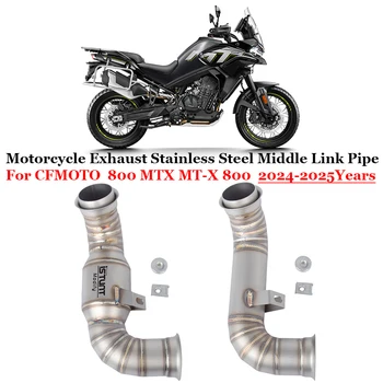 Slip On für CFMOTO 800 MTX MT-X800 MTX 800 2024 2025 Edelstahl Mittelverbindungsrohr Motorrad-Auspuffanlage