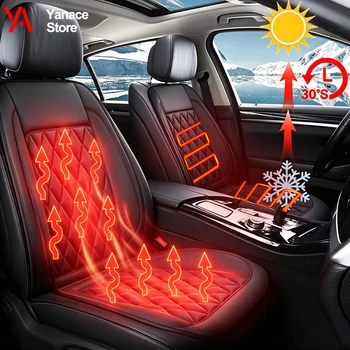 Tragbares 12V beheiztes Autositzkissen, Winter-Sitzheizung, universelles Heizkissen-Set