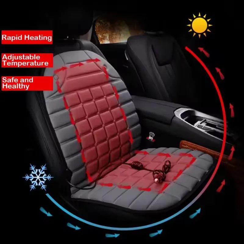 12V Auto-Heizkissen Beheiztes Sitzkissen Heizung Winterwärmer Sitz – Bild 3