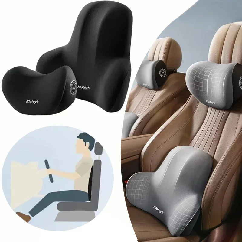 Auto-Nackenkissen, Kopfstützenkissen, Memory-Schaum-Lendenkissen, Rückenstütze, Autozubehör