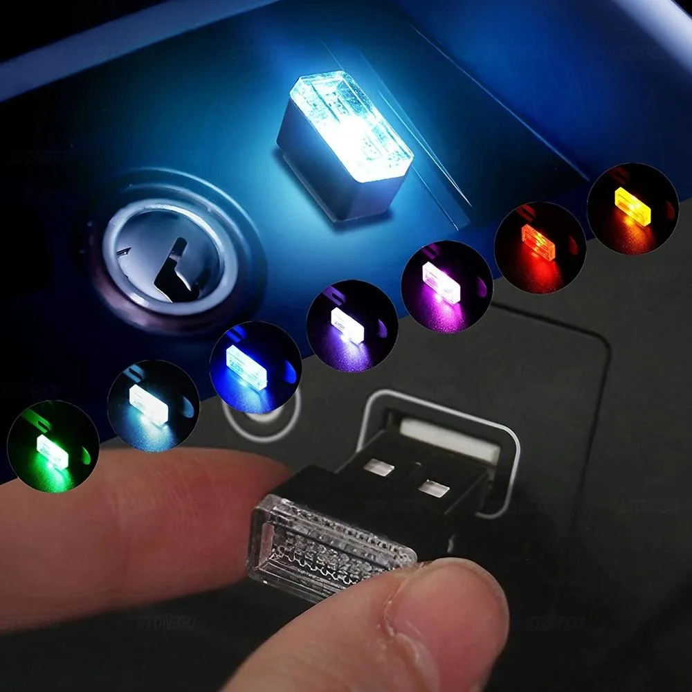 Mini-USB-LED-Autoleuchte - USB-Atmosphärenlicht für den Autoinnenraum, Plug-and-Play-Dekorationslampe