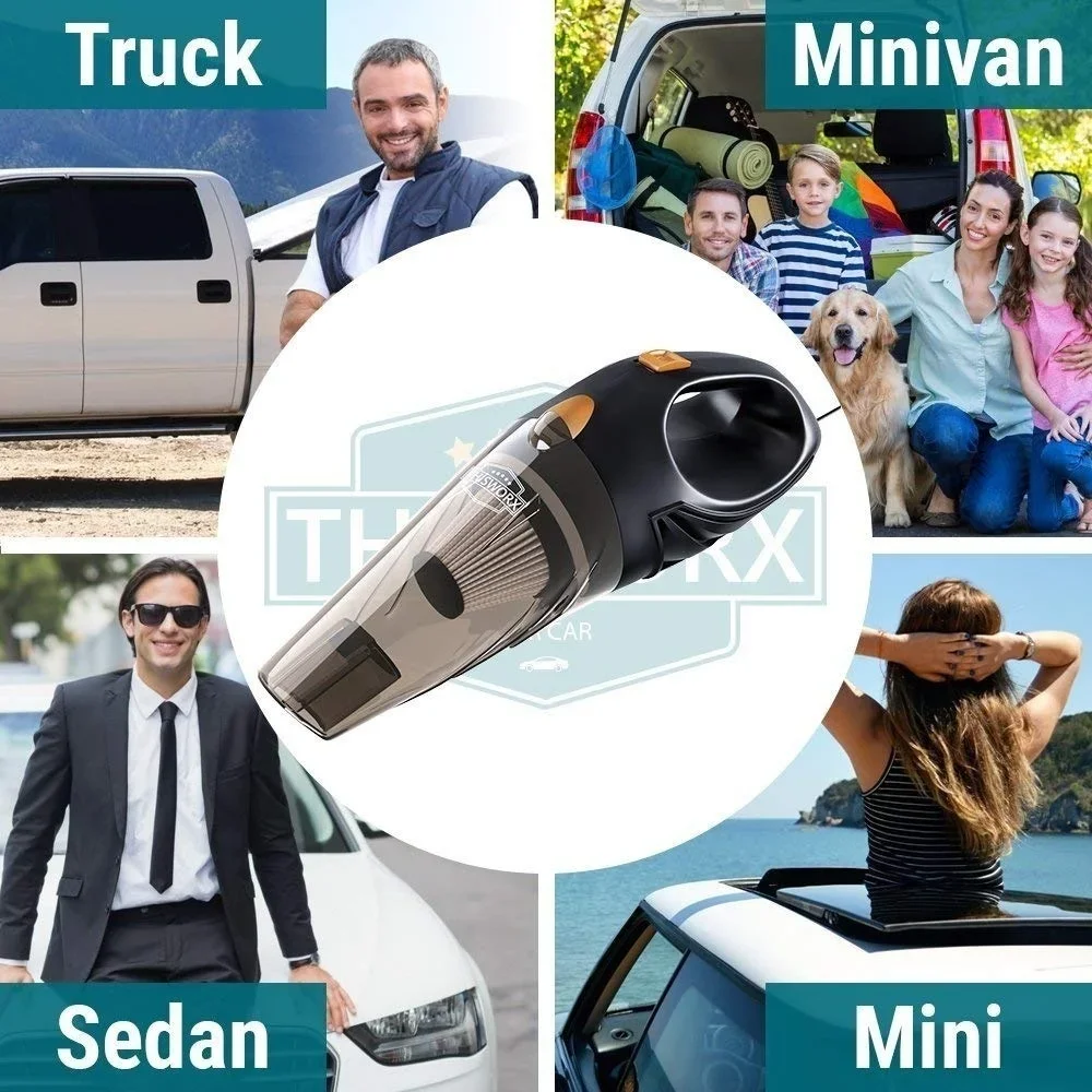 Tragbarer 12-V-Auto-Staubsauger, handgehalten, nass und trocken – Bild 2