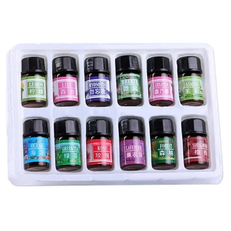 3ML Lufterfrischer Natürliche Pflanzen Aromatherapie Ätherisches Öl Klimaanlage Parfüm Aroma (12 Stück)