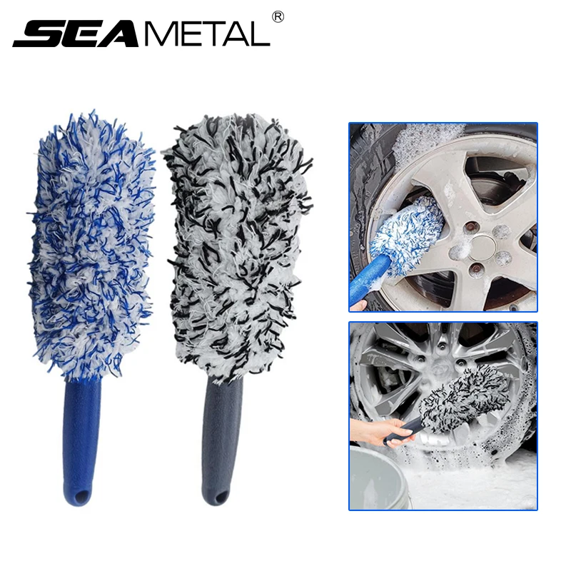 Seametal Autorad Reifen Felge Reinigungs bürste tragbare Plüsch Auto Radnabe Bürste Wasch werkzeug Auto Detail