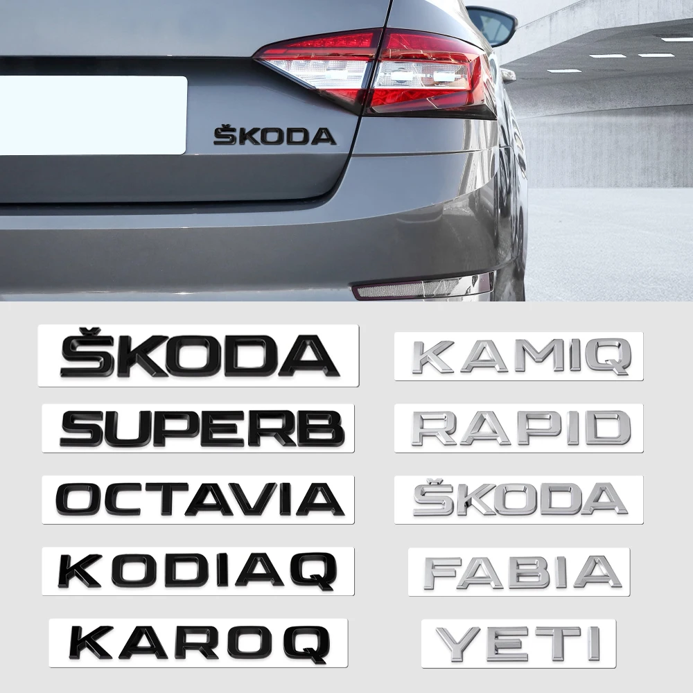 Auto Styling Emblem Körper Stamm Aufkleber Außen Zubehör Für Skoda Fabia Kamiq Karoq Kodiaq Octavia Schnelle