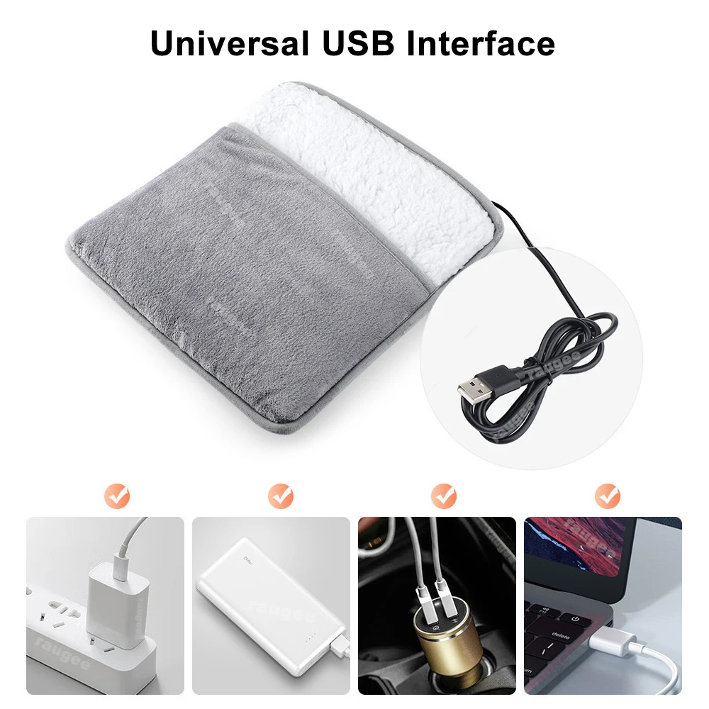 Fußwärmer, USB-Fußheizung, thermisches Fußheizkissen, weicher Plüsch – Bild 4