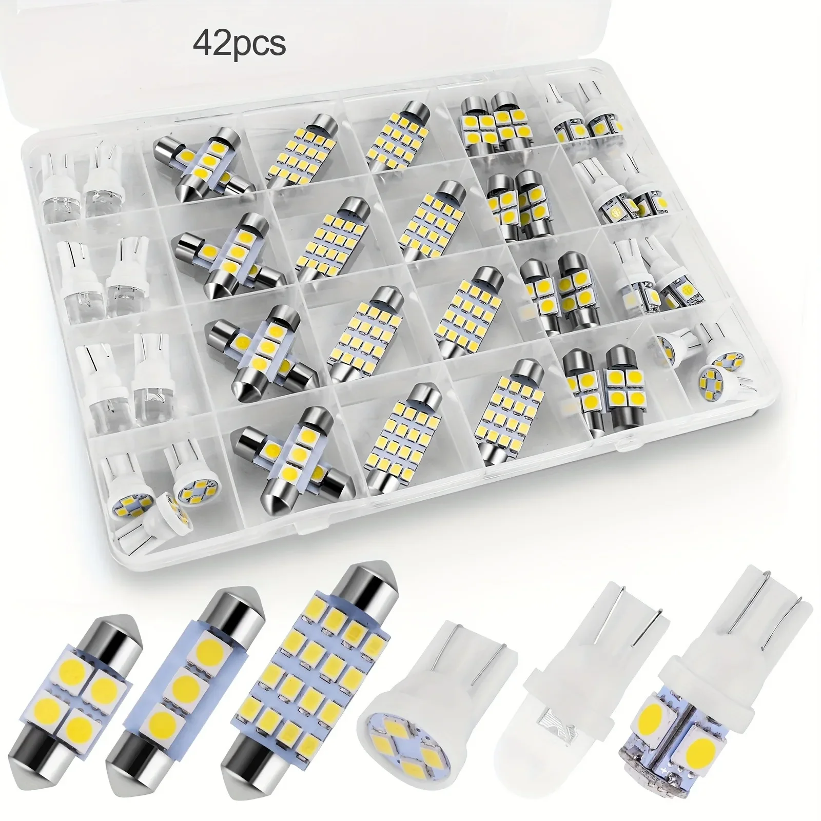 T10 5050 Auto LED Glühbirne Innenkuppel Stamm Kennzeichenbeleuchtung Kit Weiß für Bmw E53 E60 E90 (42 Stück)