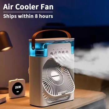3-in-1 neuer Ventilator, Klimaanlage, kleiner Luftkühler für den Haushalt, LED-Nachtlicht, tragbarer