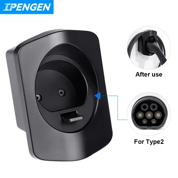 Ipengen ev ladegerät halter für typ 2 steckdose stecker extra schutz wallbox elektro fahrzeug auto ladekabel