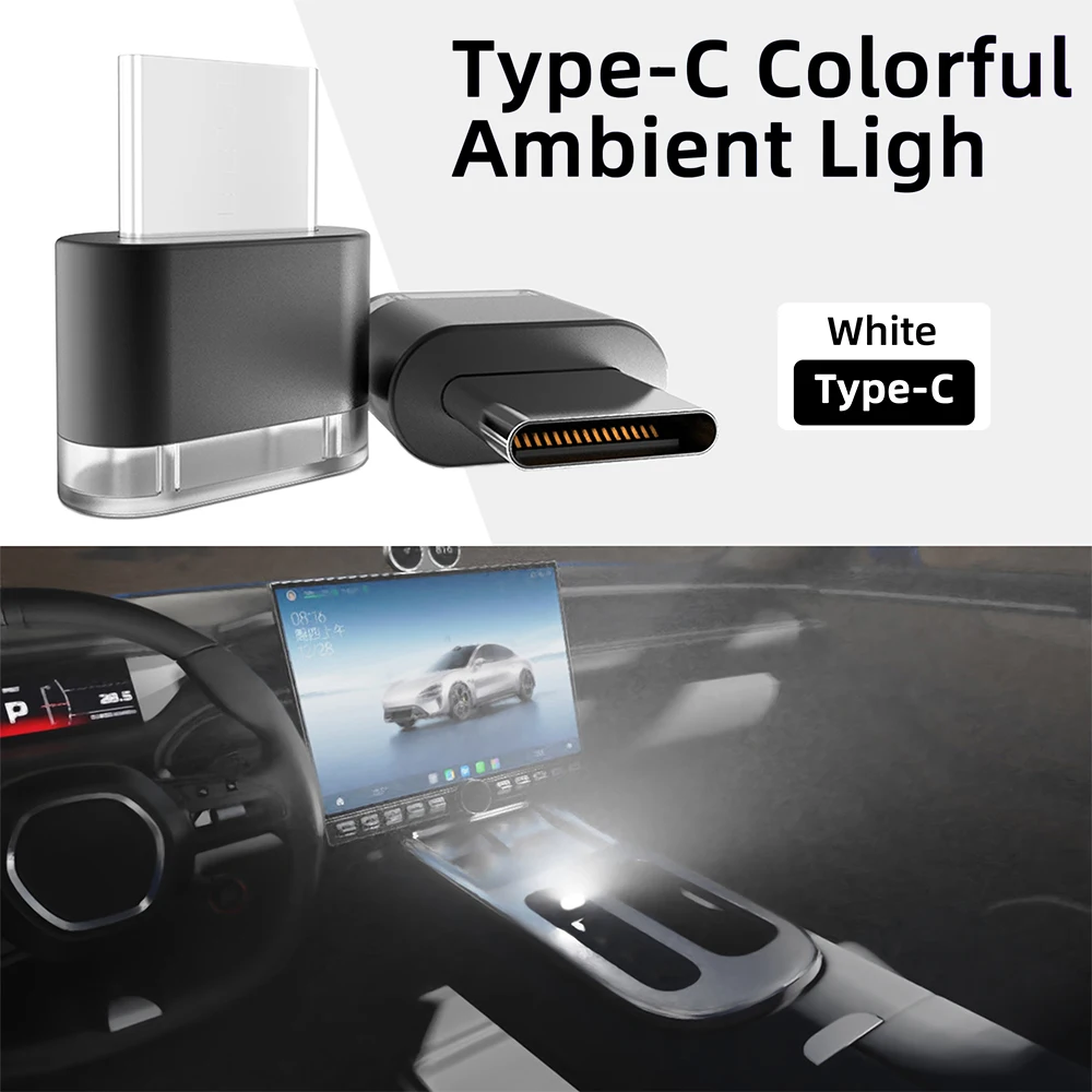 Typ-C Auto Innen Umgebungs Atmosphäre Licht LED Signal Lichter Auto Lesen Lampe Dekorationen Auto Innen
