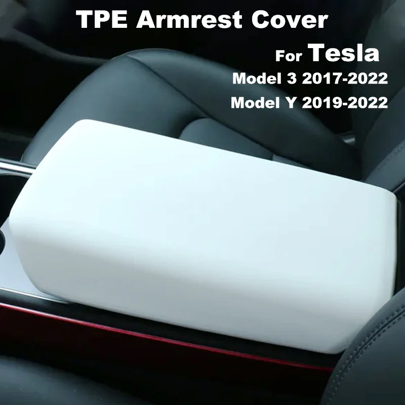 Auto Mittelkonsole Armlehne Pad Für Tesla Modell 3Y 2017-2024 TPE Weichen Fall Deckel Auto Zentrale Armlehne