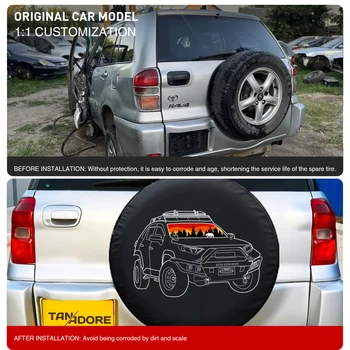 15'' Ersatzreifenabdeckung Schutzabdeckung für Toyota RAV4 Dia. 72-74 cm große Reifenaufbewahrungstasche