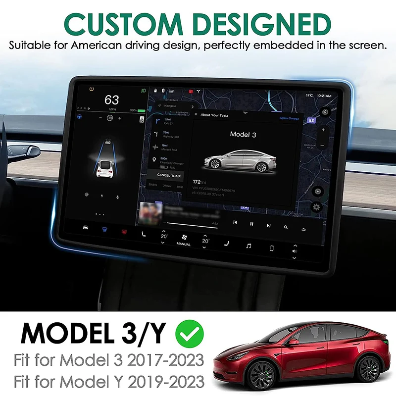 Tesla Modell 3Y Auto Silikon Bildschirm Rahmen Display Rand Schutz – Bild 5