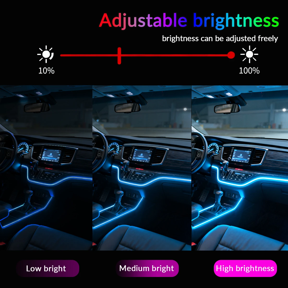 18-in-1 Vollfarbige Streamer-Auto-Ambientebeleuchtung RGB 64 Farben – Bild 4