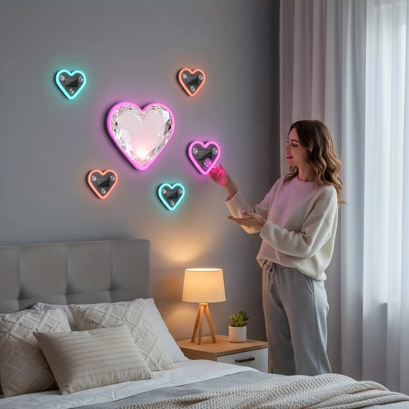 Solarbetriebene LED-Neonlichter für Autofenster - herzförmiges – Bild 6