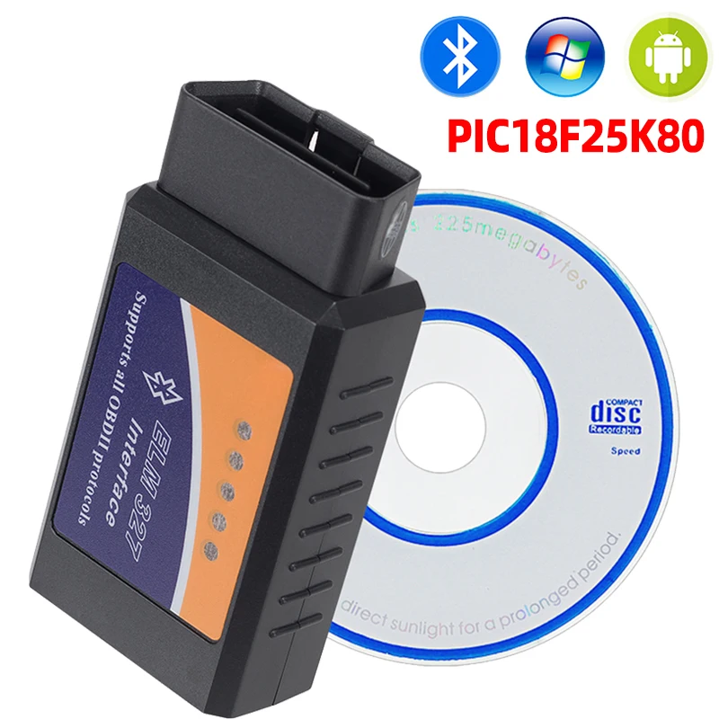 ELM327 Bluetooth V1.5 PIC18f25k80 Chip Diagnosegerät J1850 ELM 327 V 1.5 für OBDII OBD2 Fahrzeug Android