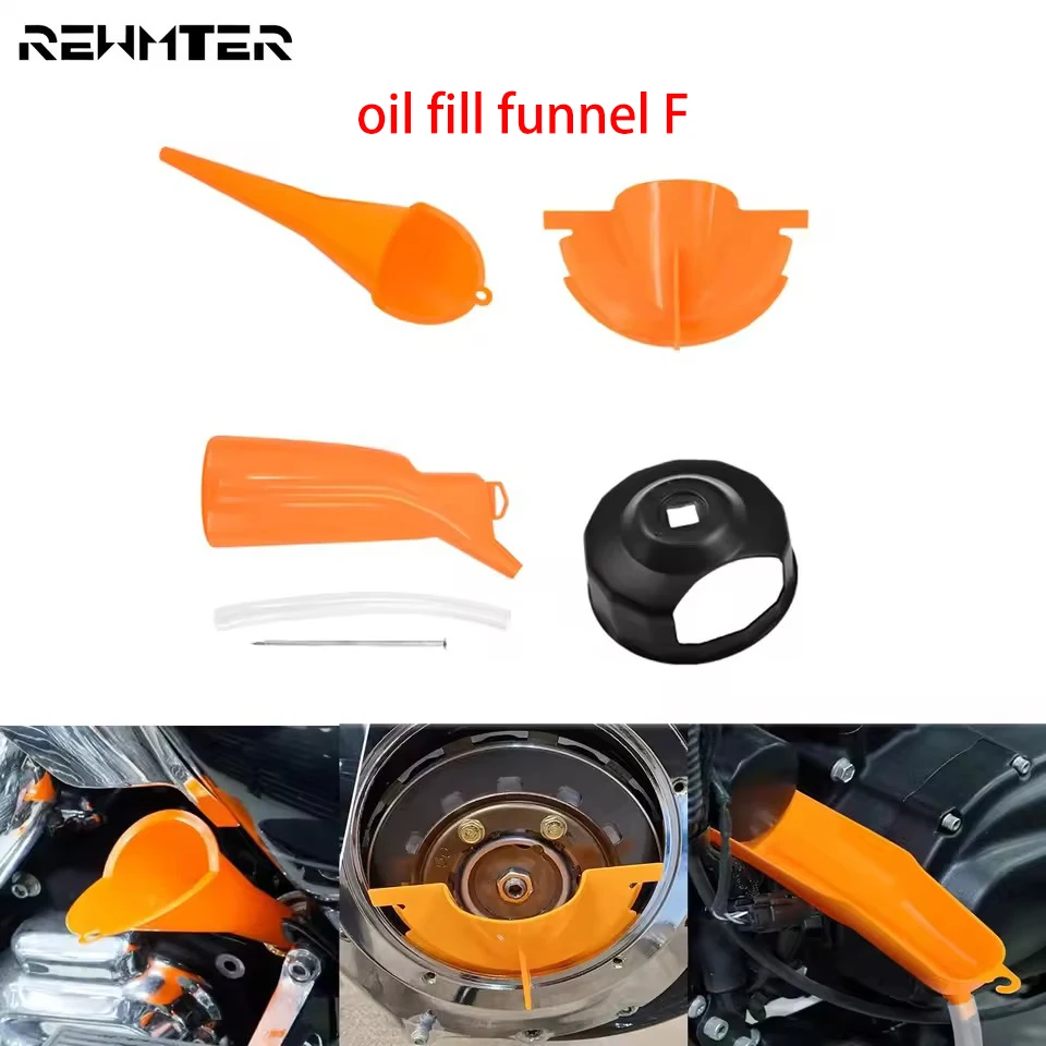 Motorrad Primäre Fall Öl Füll Trichter Öl Filter Abdeckung Trichter Set Für Harley Touring Dyna Sportster