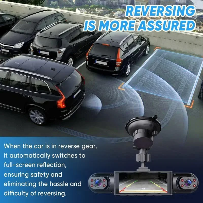 Saker 4-Kanal Dashcam für Autos 4K Vorne 1080P Innenraum Rück – Bild 2