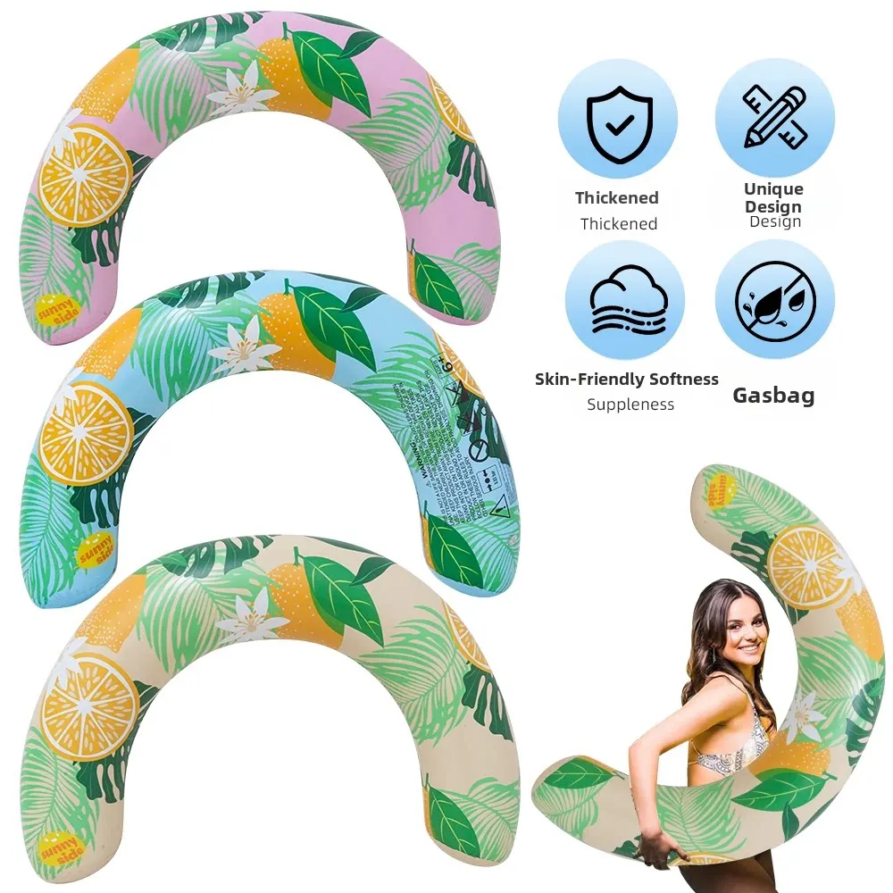 U-förmiger aufblasbarer Schwimmring, Pool-Floatie, komfortable Nacken – Bild 6