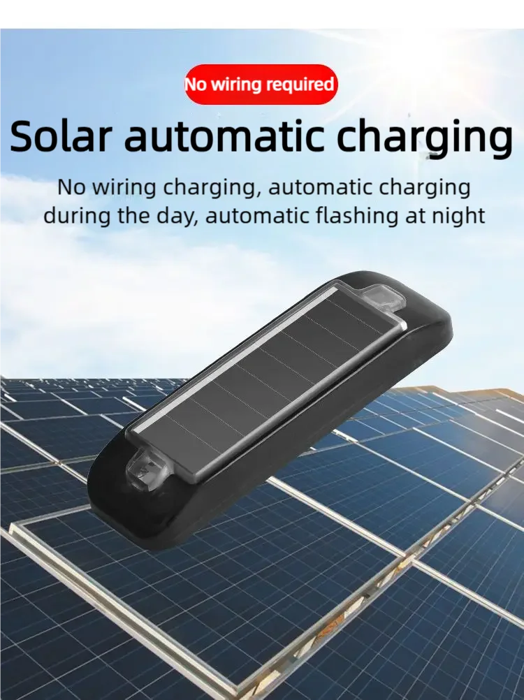 Auto Mini LED Solar Power Warnung Licht Nacht Sicherheit Simulierte – Bild 2