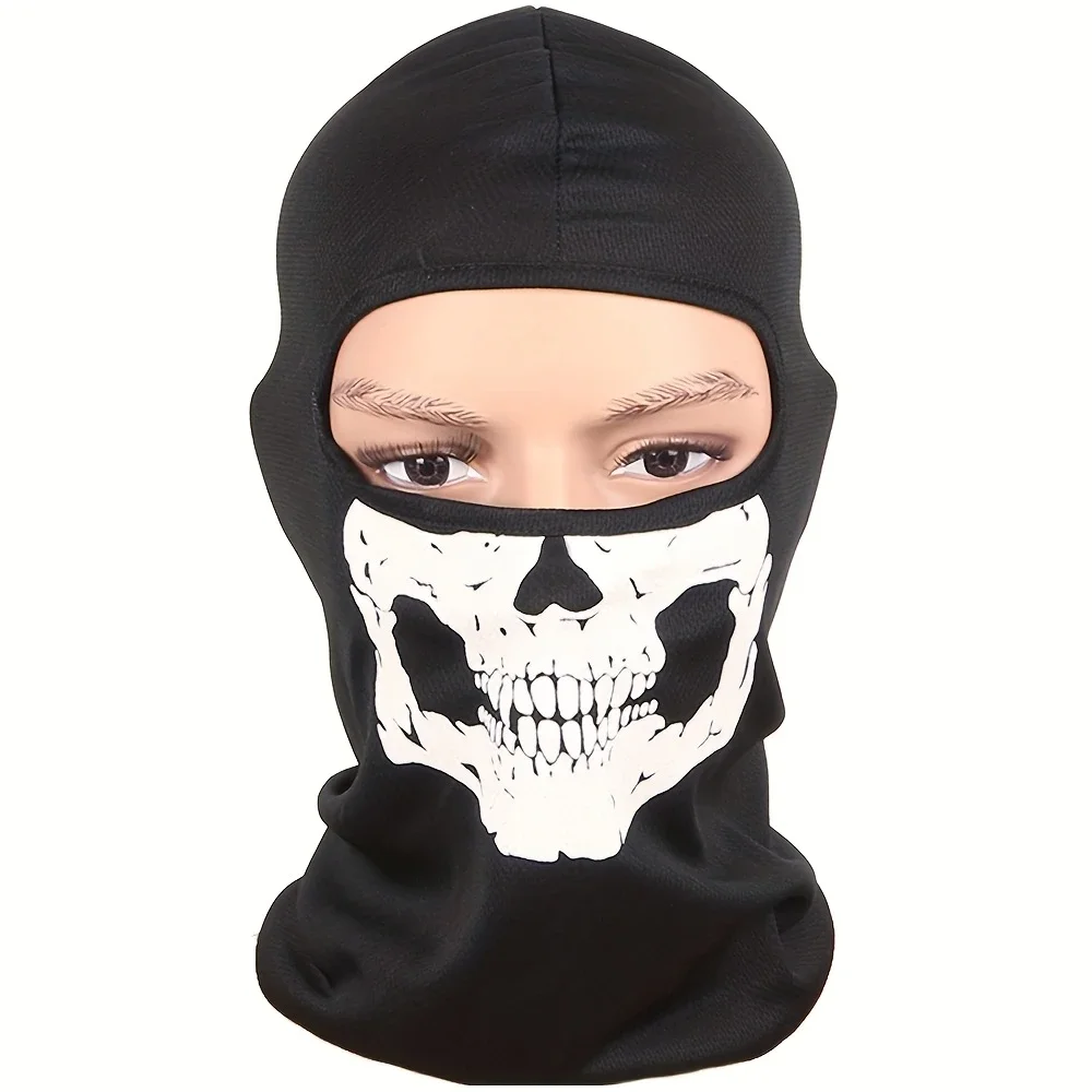 Motorrad Sturmhaube Vollgesichtsmaske Totenkopf Aufdruck Motorrad – Bild 3