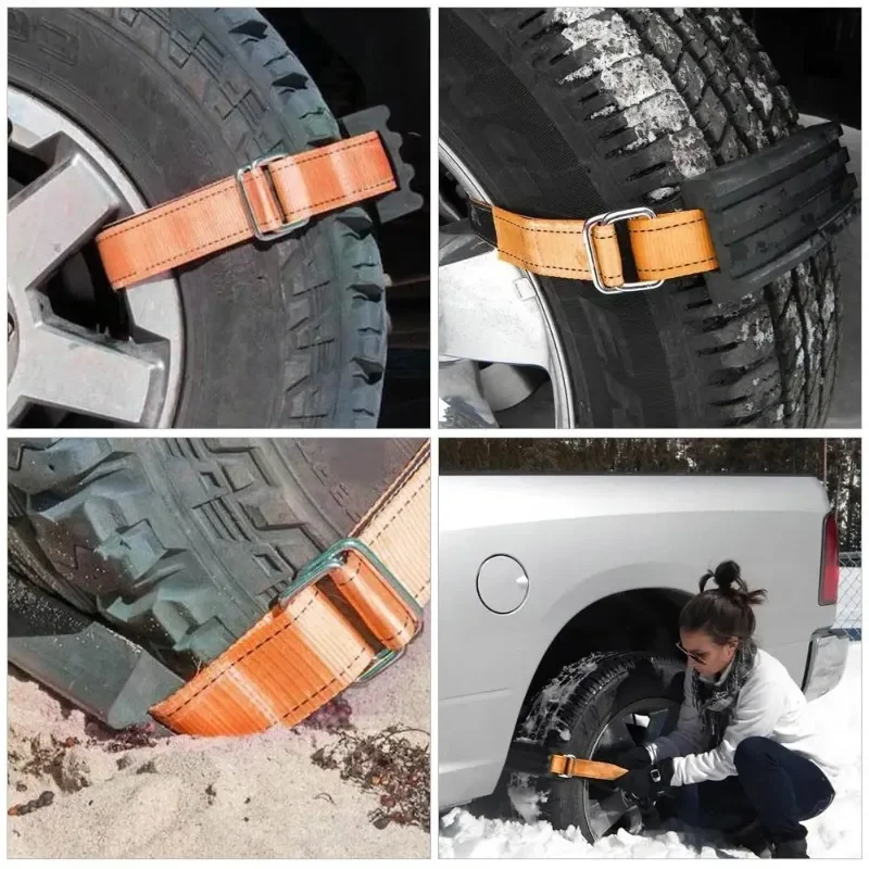 Schnee Schlamm Eis Reifen Kette Riemen Auto Reifen Traktion Blöcke – Bild 4